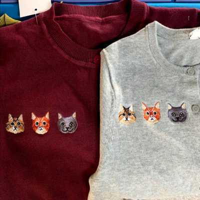 ปักเสื้อเย็บสำเร็จ